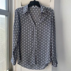 EXPRESS GRAY DOTTED BLOUSE